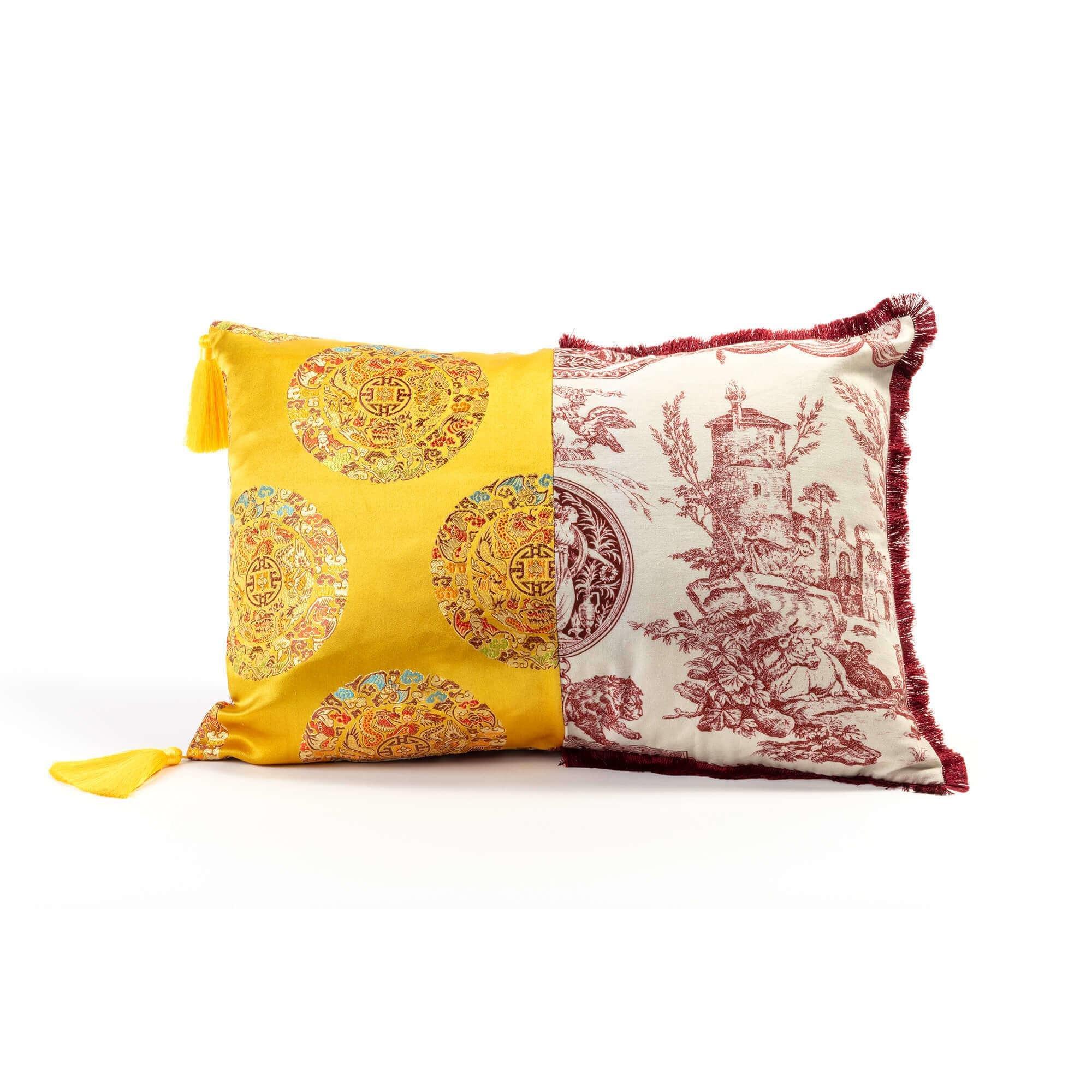 Seletti - Polyester cushion with plume padding hybrid ottavia