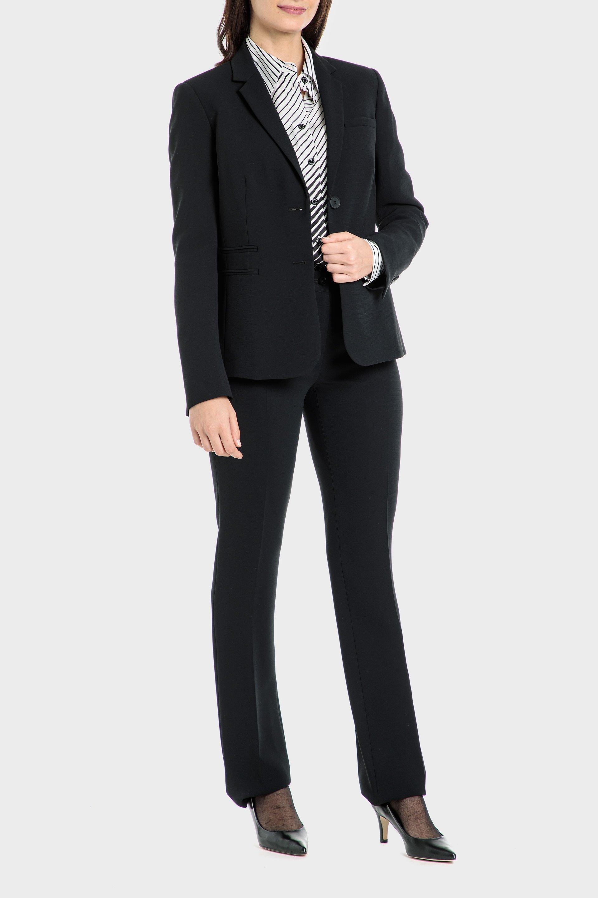 Black Crepe Blazer, Women, , large image number 1