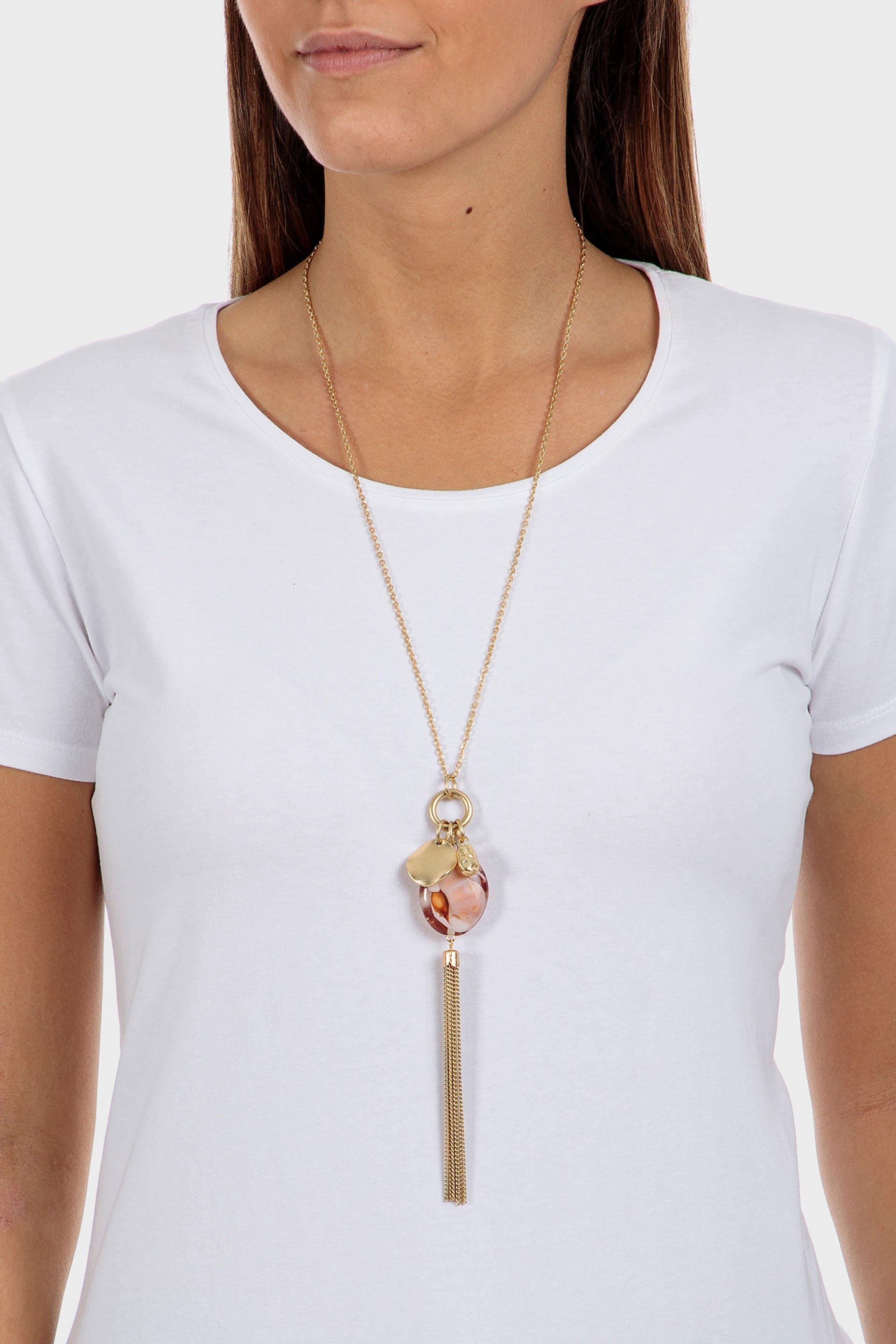 Gold Long Necklace, Women, , large image number 0