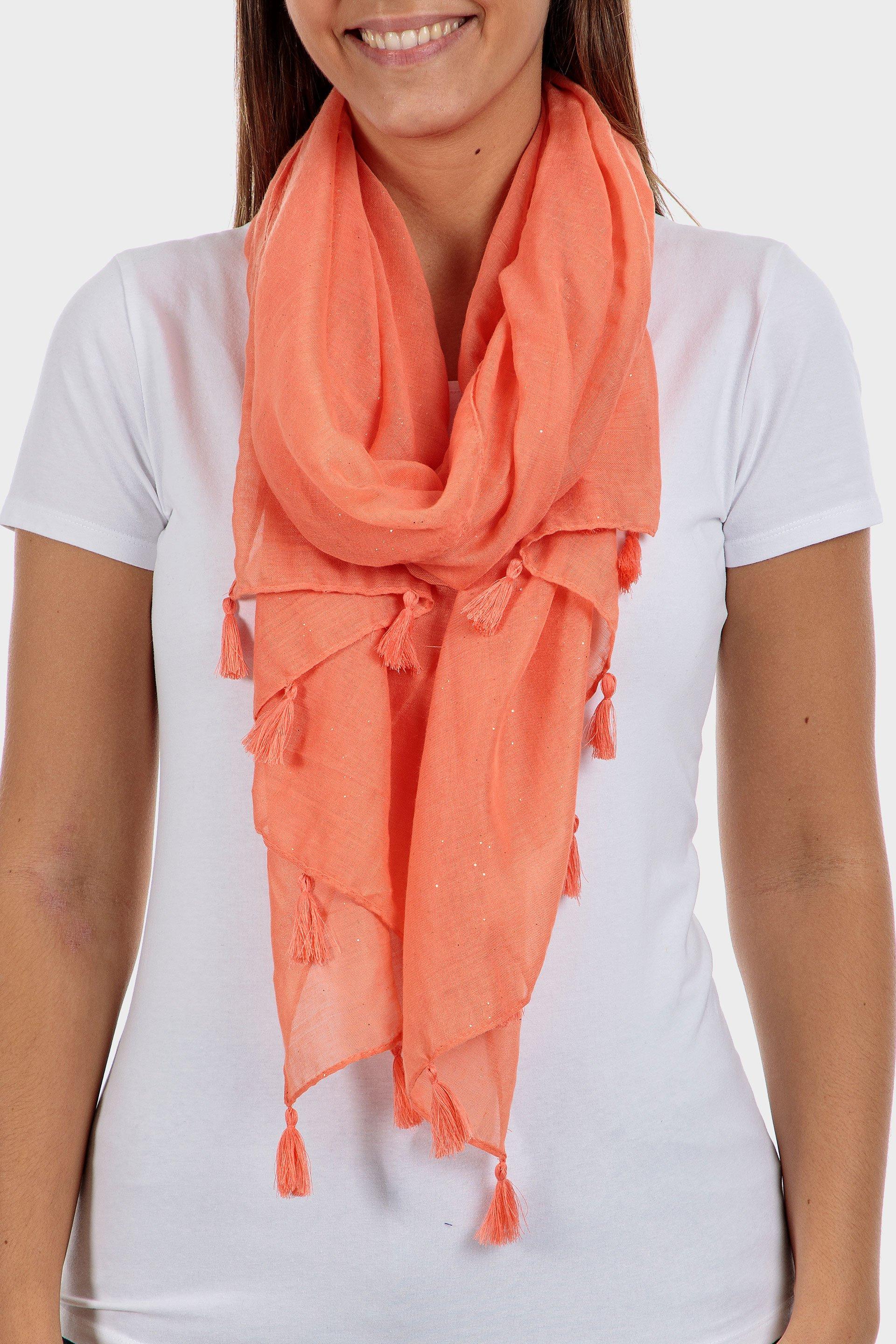 Red Coral Shiny Pashmina, Women, , large image number 1