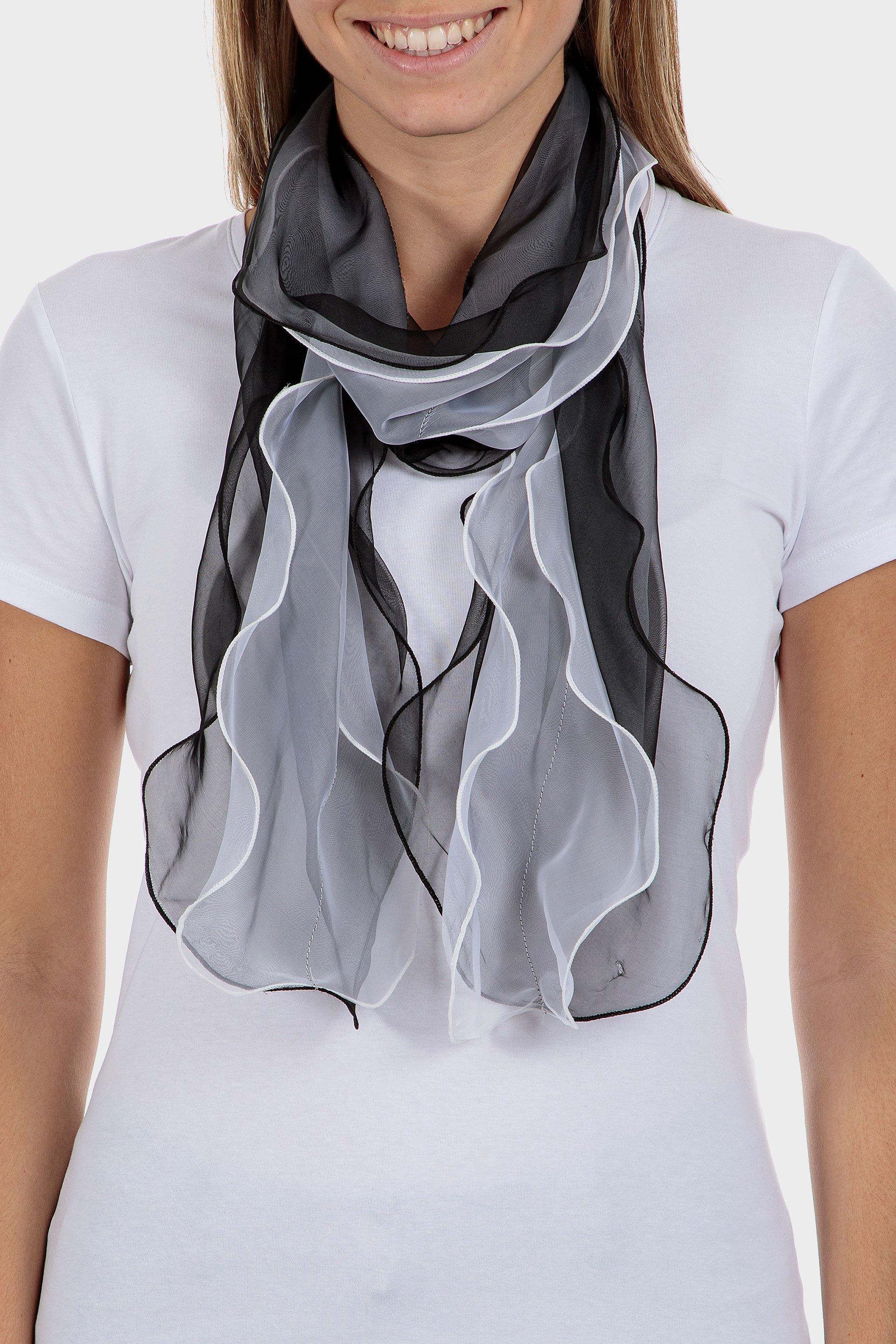Black Two Tone Foulard, Women, , large image number 0