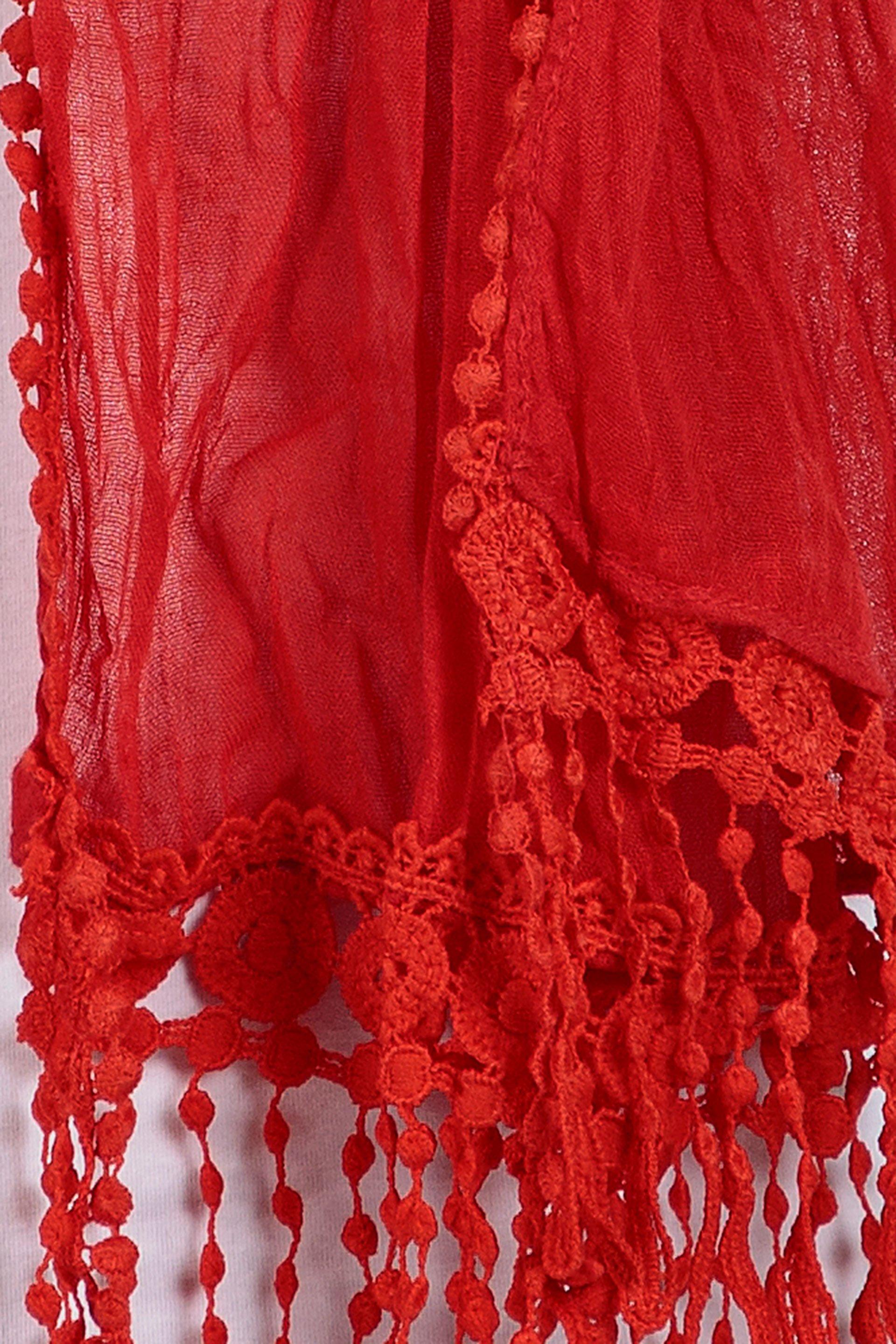 Red Crochet Foulard, , large image number 1