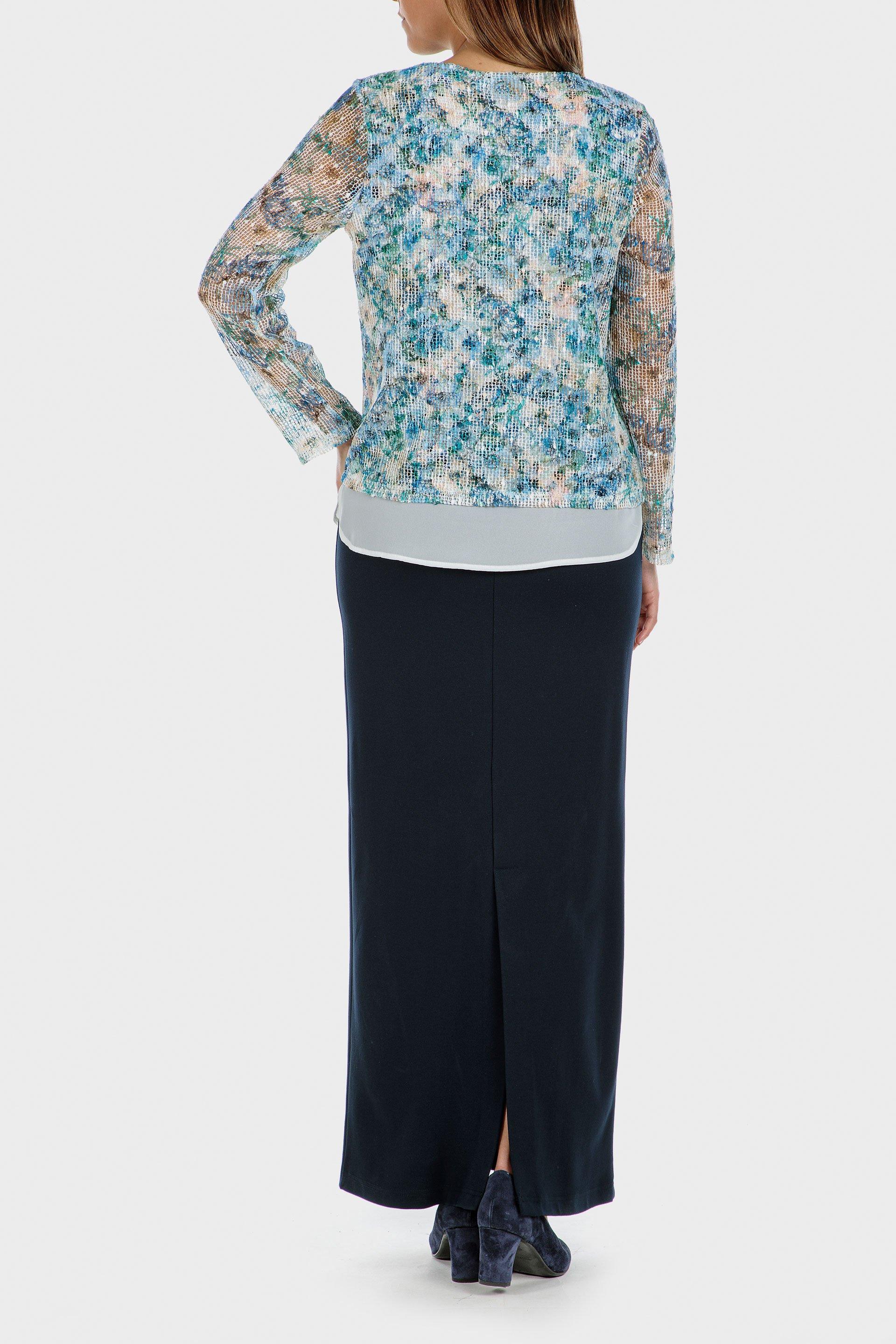 Blue Faux Floral Twinset, Women, , large image number 2