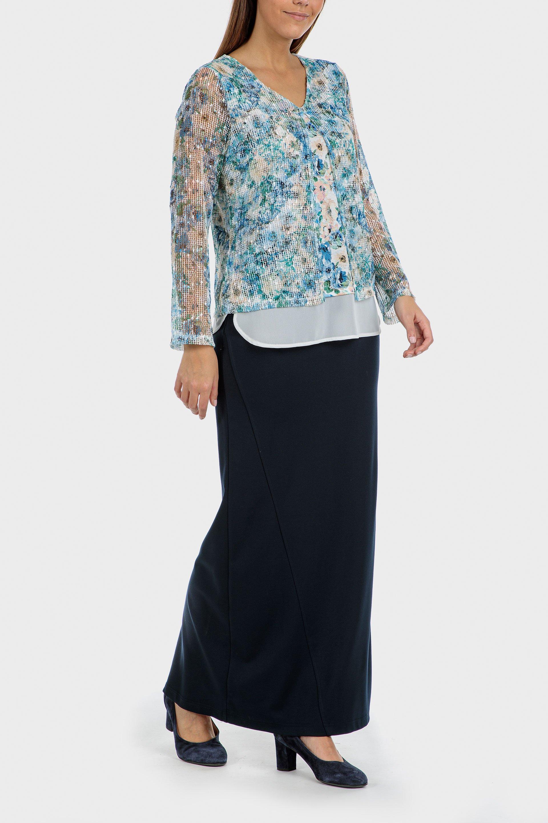 Blue Faux Floral Twinset, Women, , large image number 3