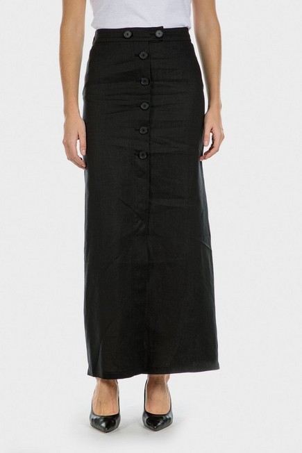 Punt Roma - Black linen skirt
