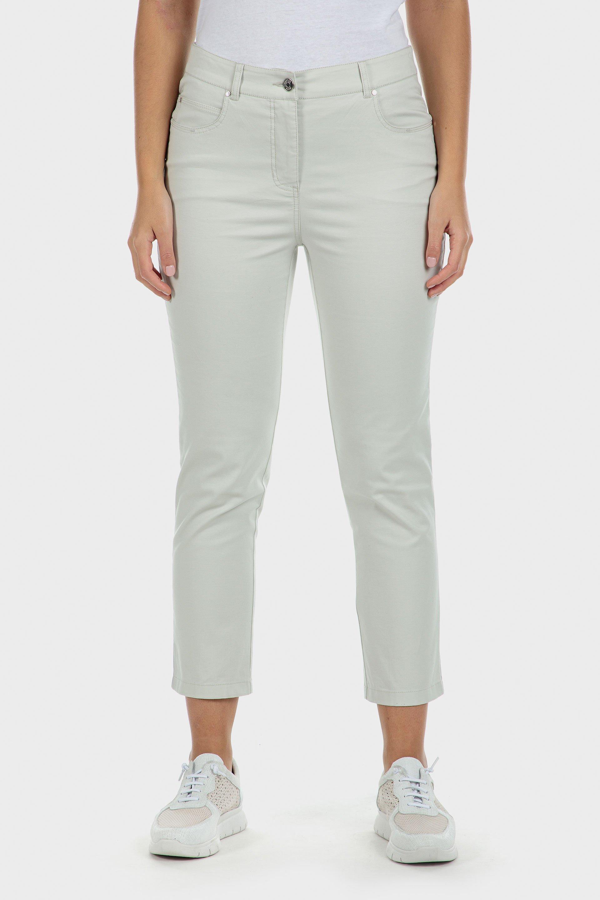 Off-White Cotton Capri Trousers, , large image number 0