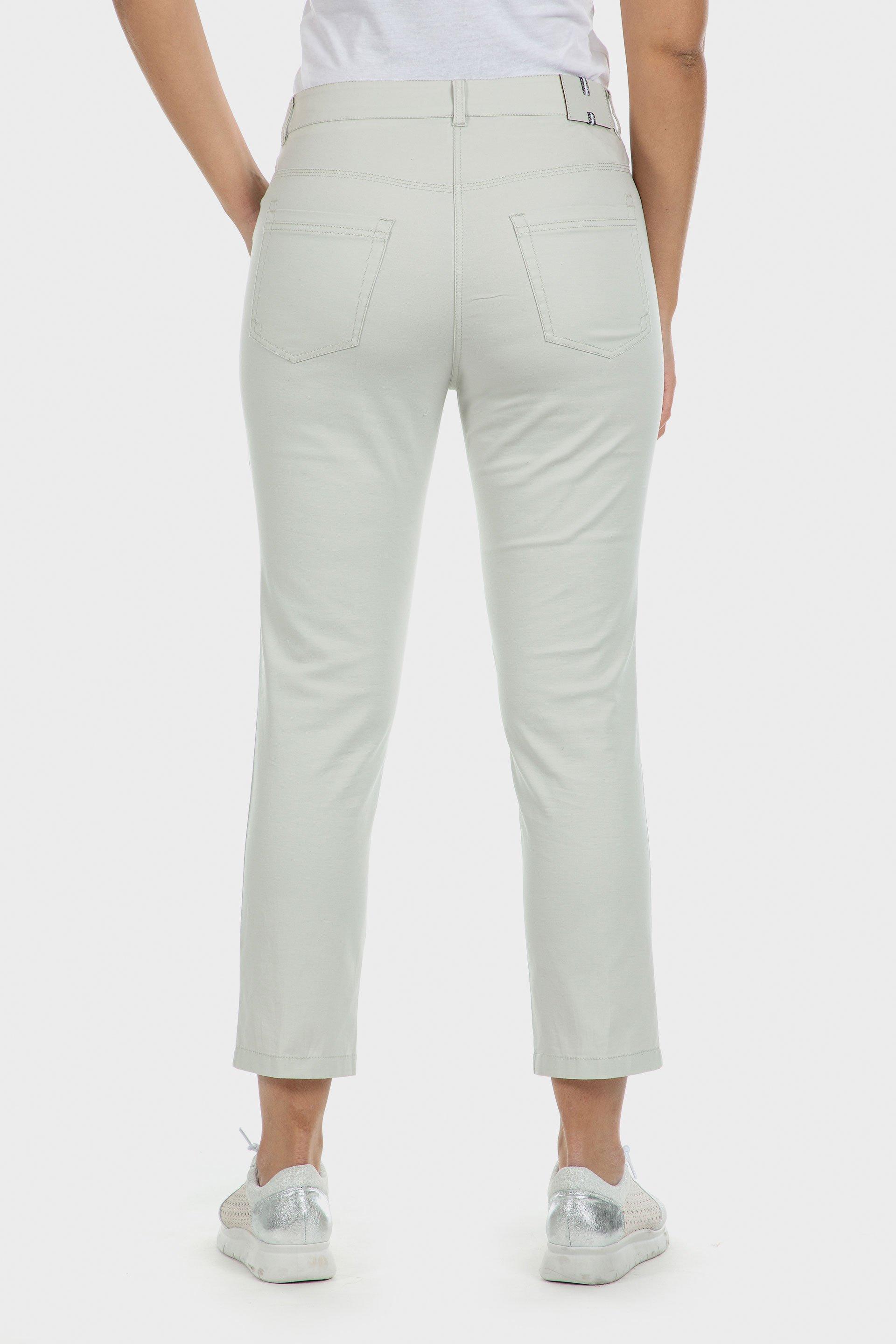 Off-White Cotton Capri Trousers, , large image number 1