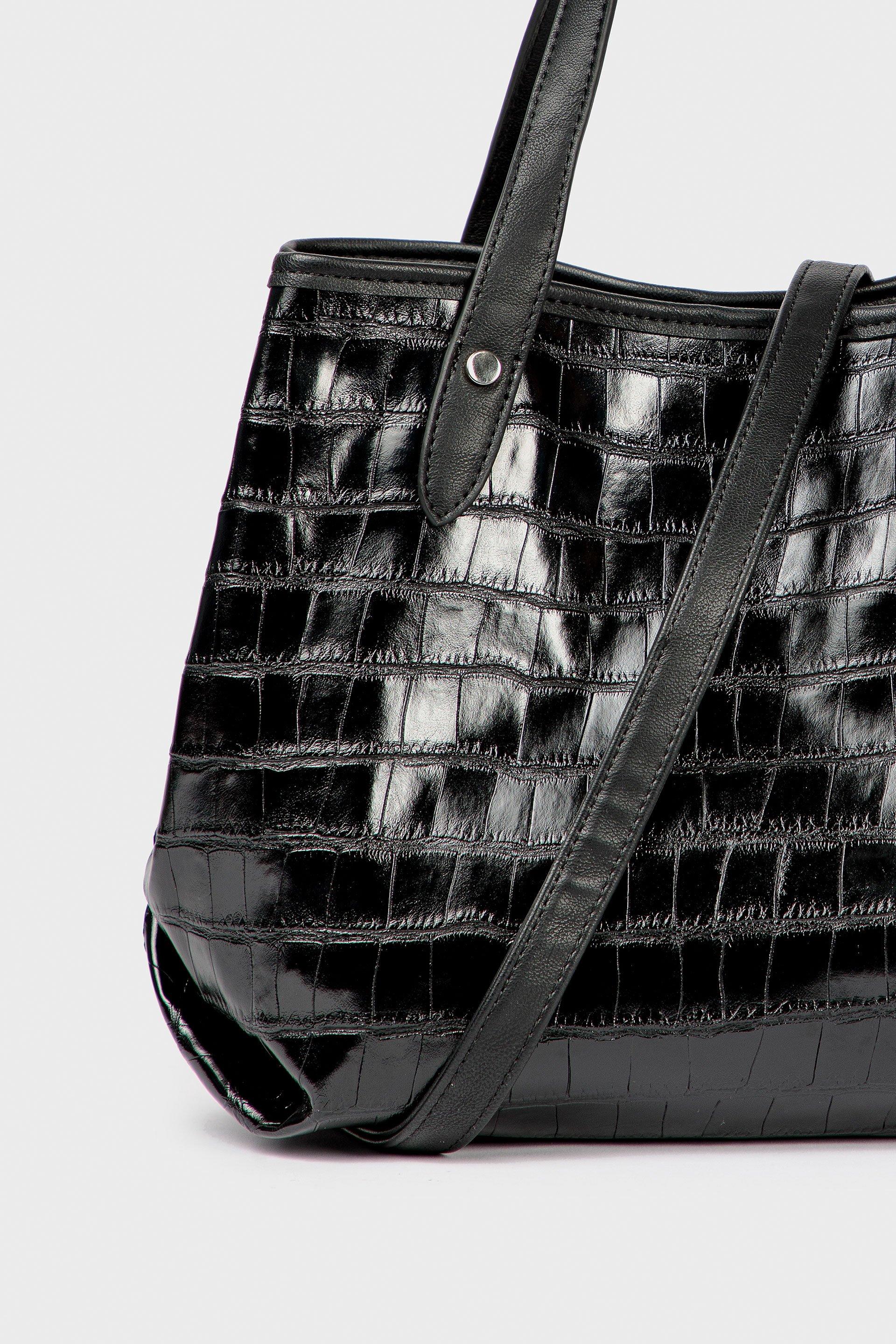 Black Crocodile Bag, Women, , large image number 1