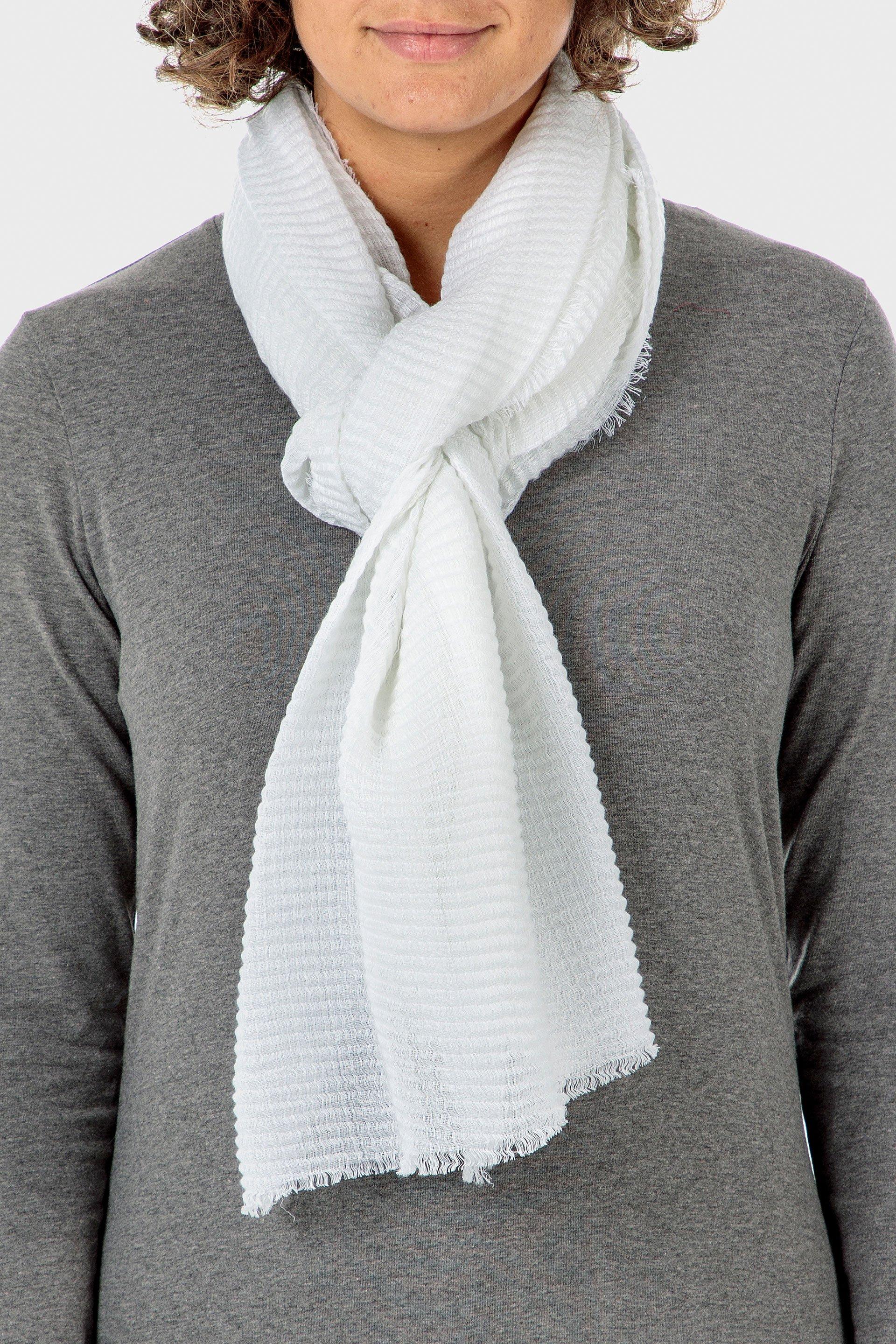 White Pleated Pashmina, Women, , large image number 0