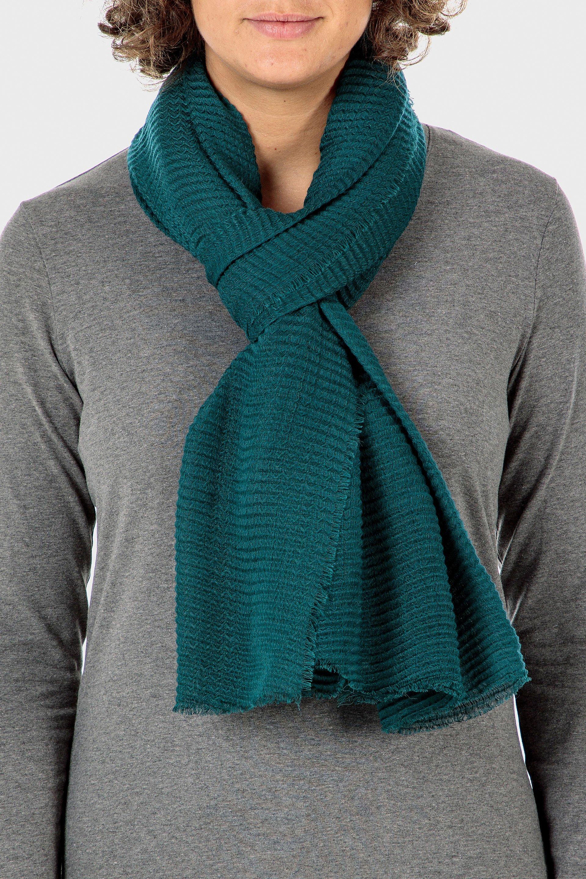 Green Pleated Pashmina, Women, , large image number 0