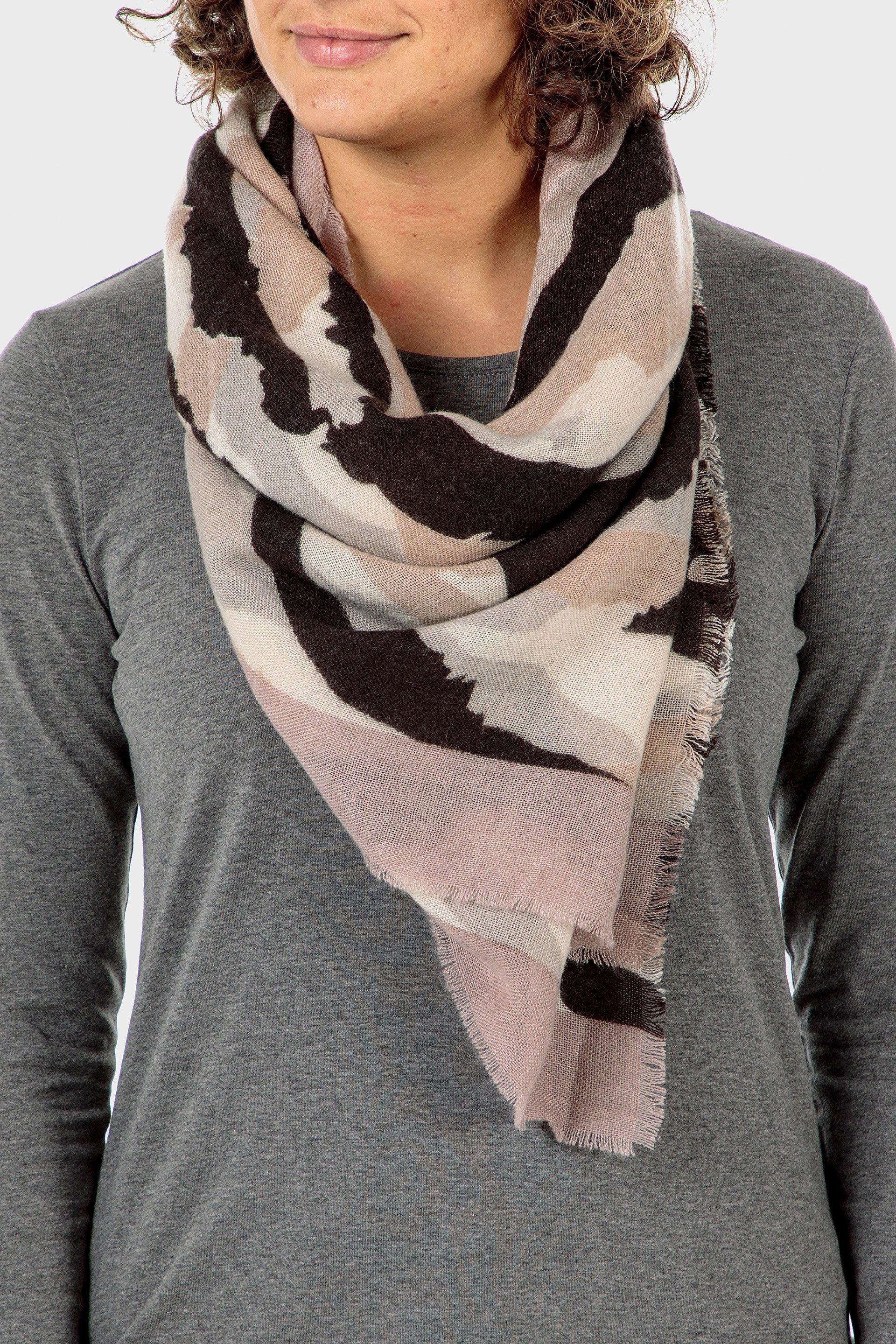 Black Animal Print Pashmina, , large image number 0