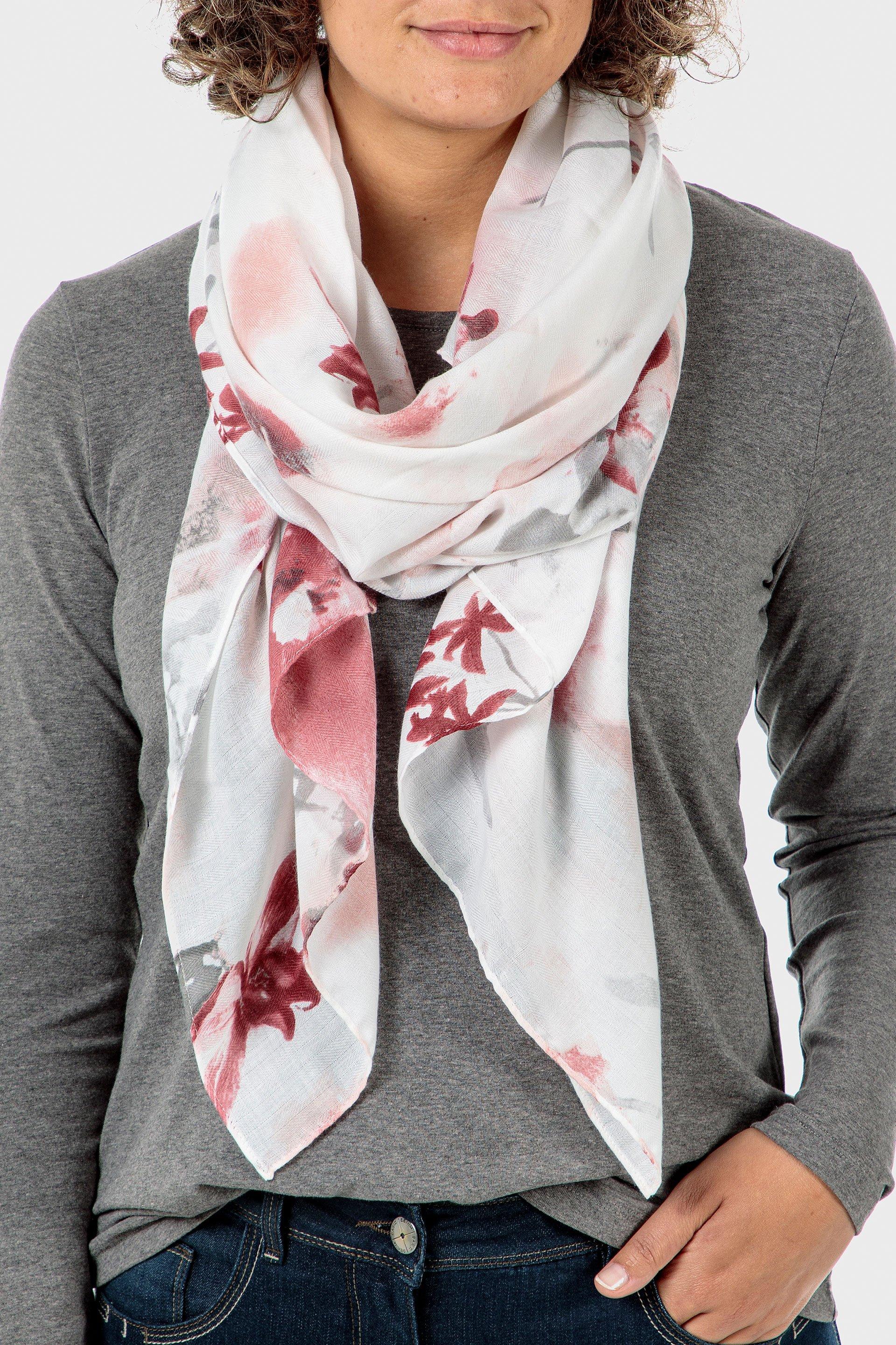 White Floral Pashmina, Women, , large image number 0