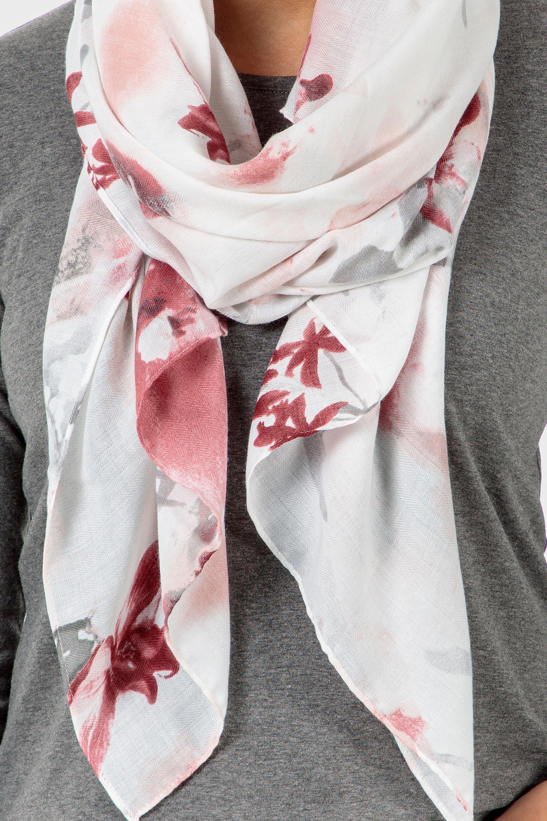 White Floral Pashmina, Women, , large image number 1
