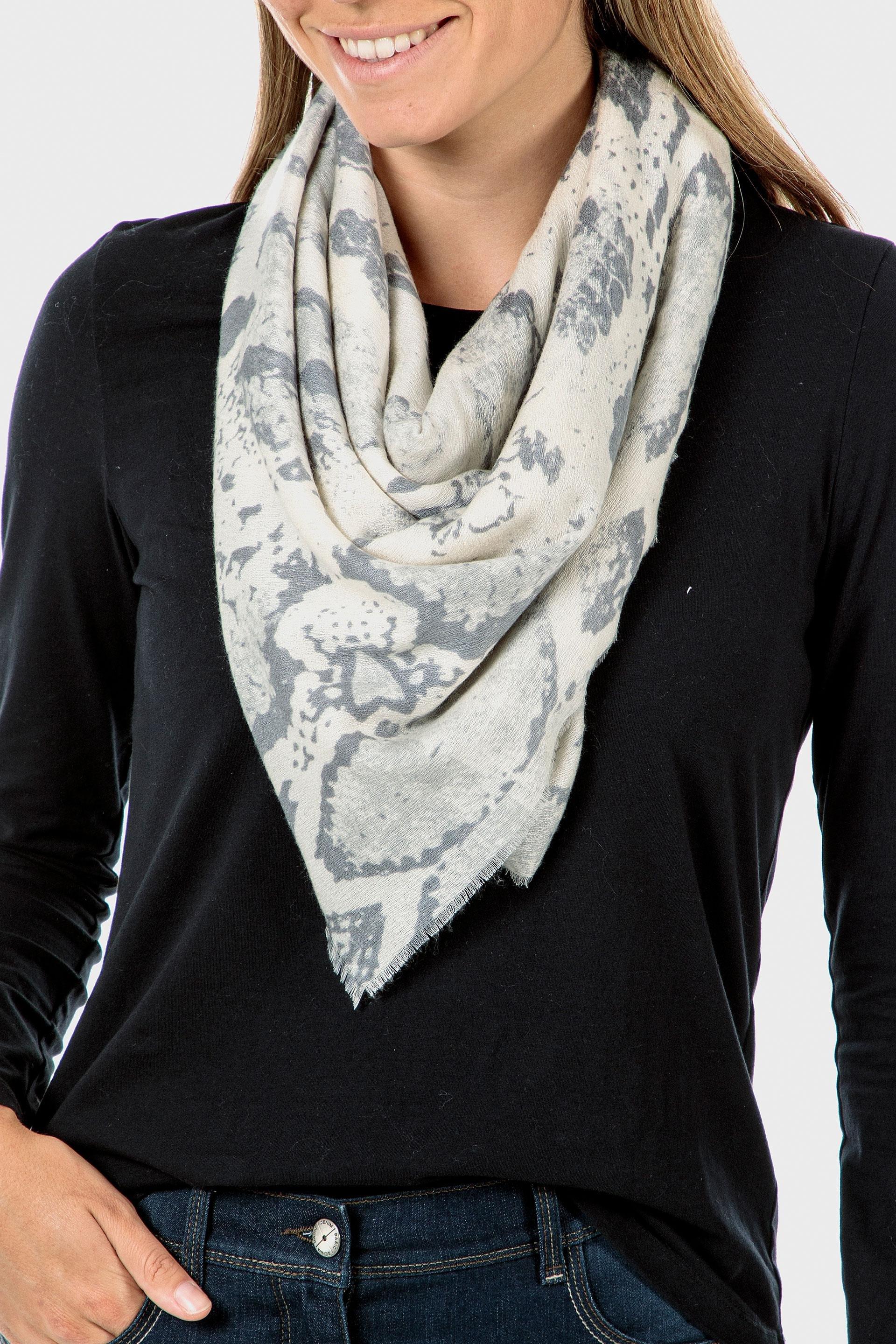 White Printed Pashmina, Women, , large image number 0