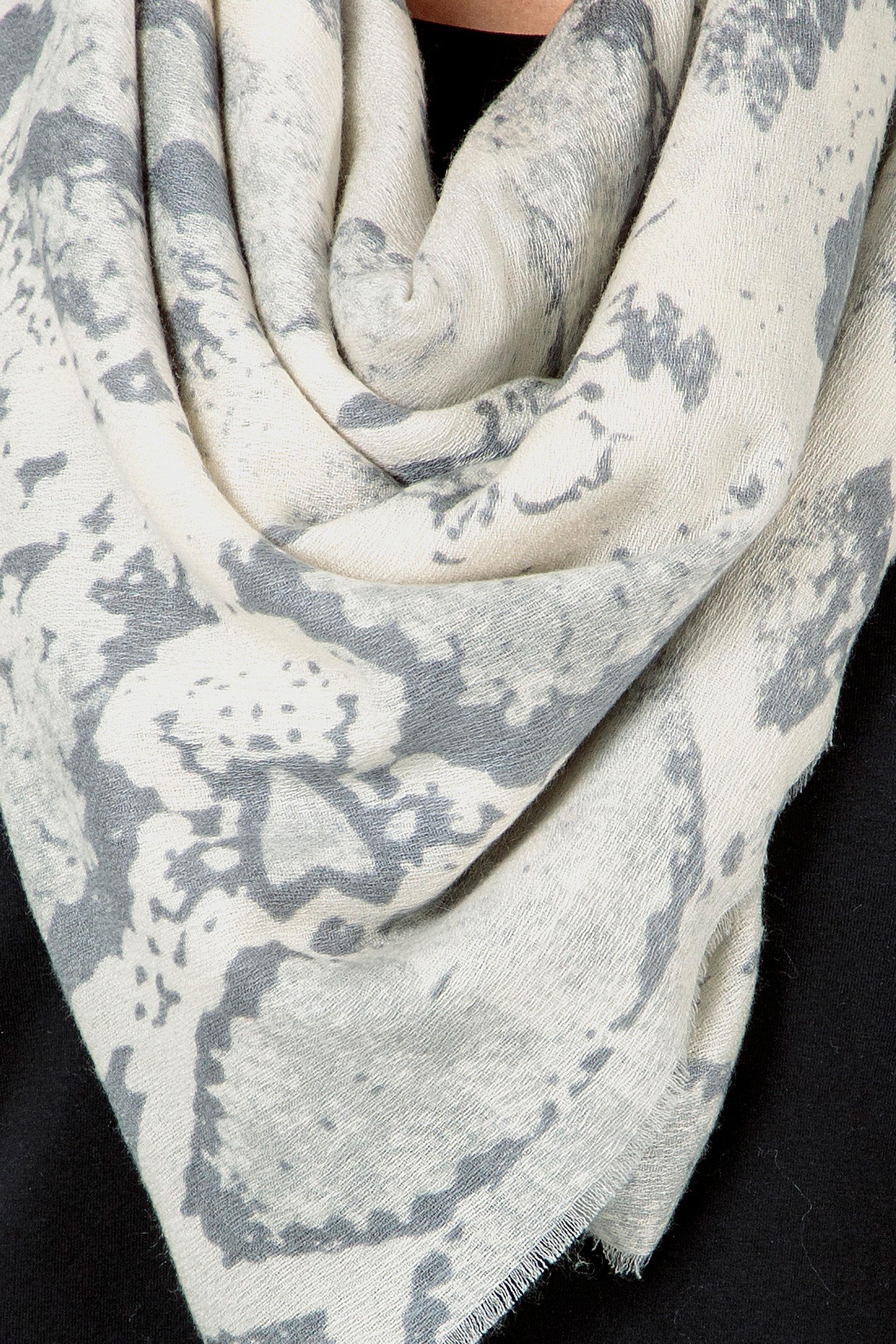 White Printed Pashmina, Women, , large image number 1