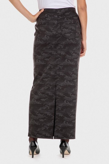 Punt Roma - Black Long Camouflage Skirt, Women