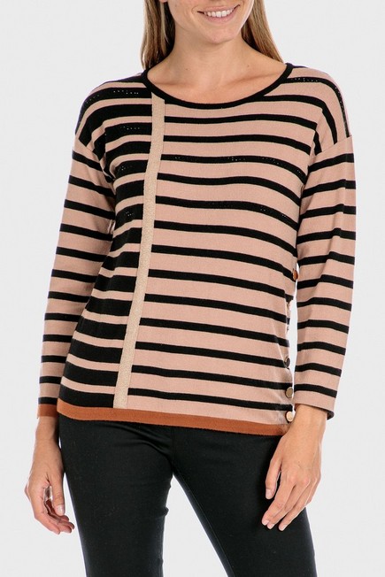 Punt Roma - Beige Striped Sweater, Women