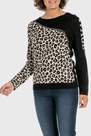 Black Animal Print Sweater, Women