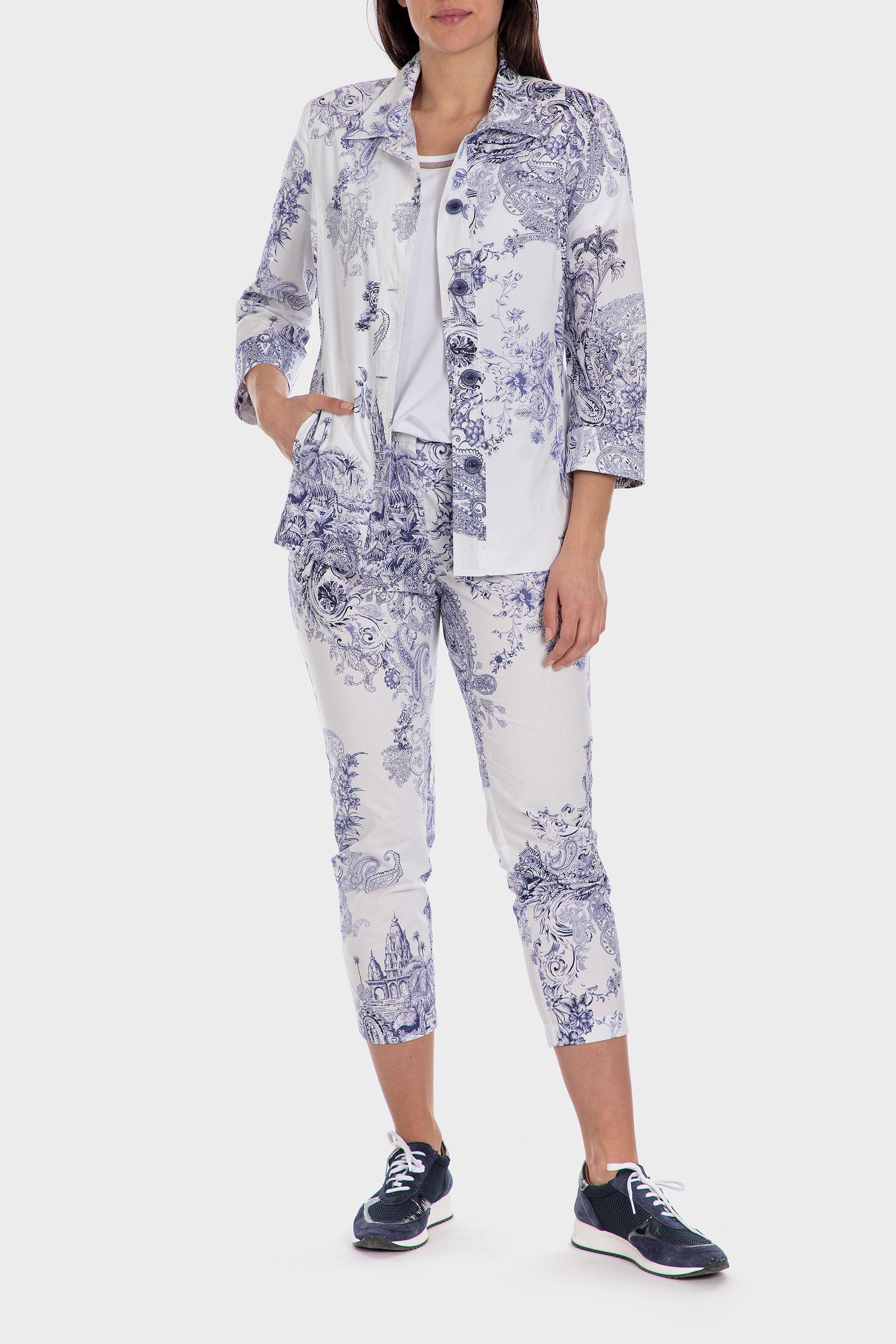 White Printed Jacket, , large image number 2