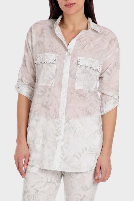 Punt Roma - White Tropical Print Shirt