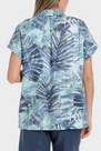 Punt Roma - Blue Tropical Print Linen Camp Shirt 