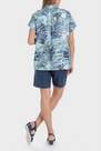 Punt Roma - Blue Tropical Print Linen Camp Shirt 