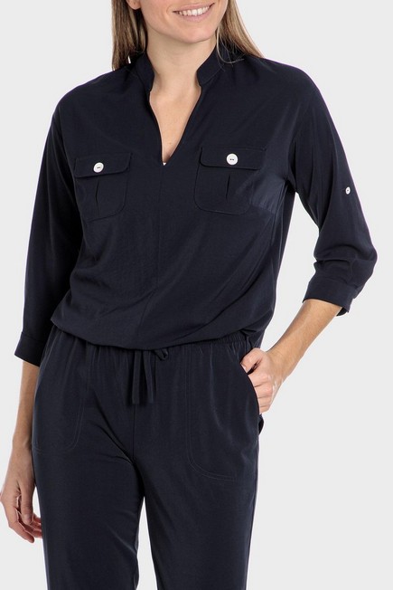 Punt Roma - Black Blouse With Pockets