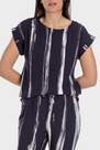 Punt Roma - Navy Abstract Print Short Sleeve Blouse