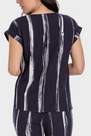 Punt Roma - Navy Abstract Print Short Sleeve Blouse