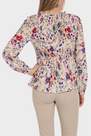 Punt Roma - Beige Floral Pleated Blouse