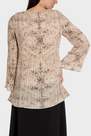 Punt Roma - Brown Pleated Animal Print Blouse
