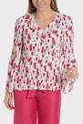 Pink Pleated Floral Loose Fitting Blouse