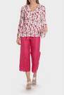 Punt Roma - Pink Pleated Floral Loose Fitting Blouse