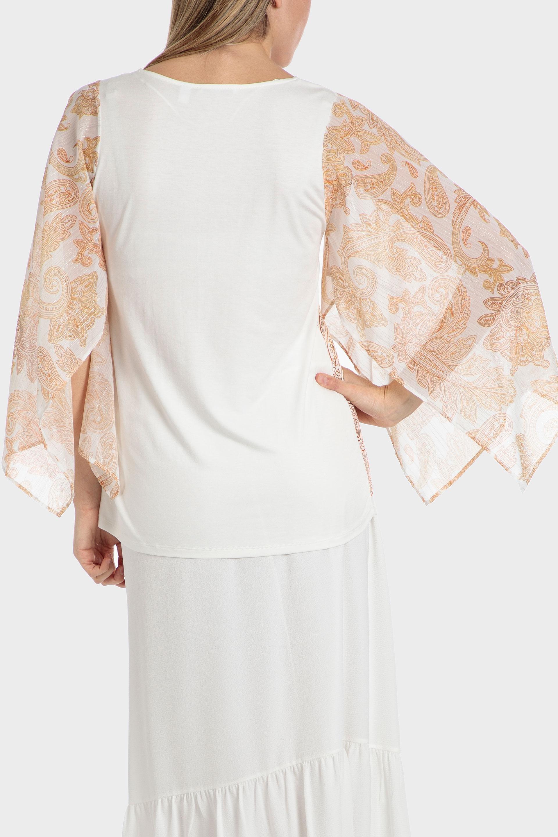 White Printed Blouse, , large image number 1