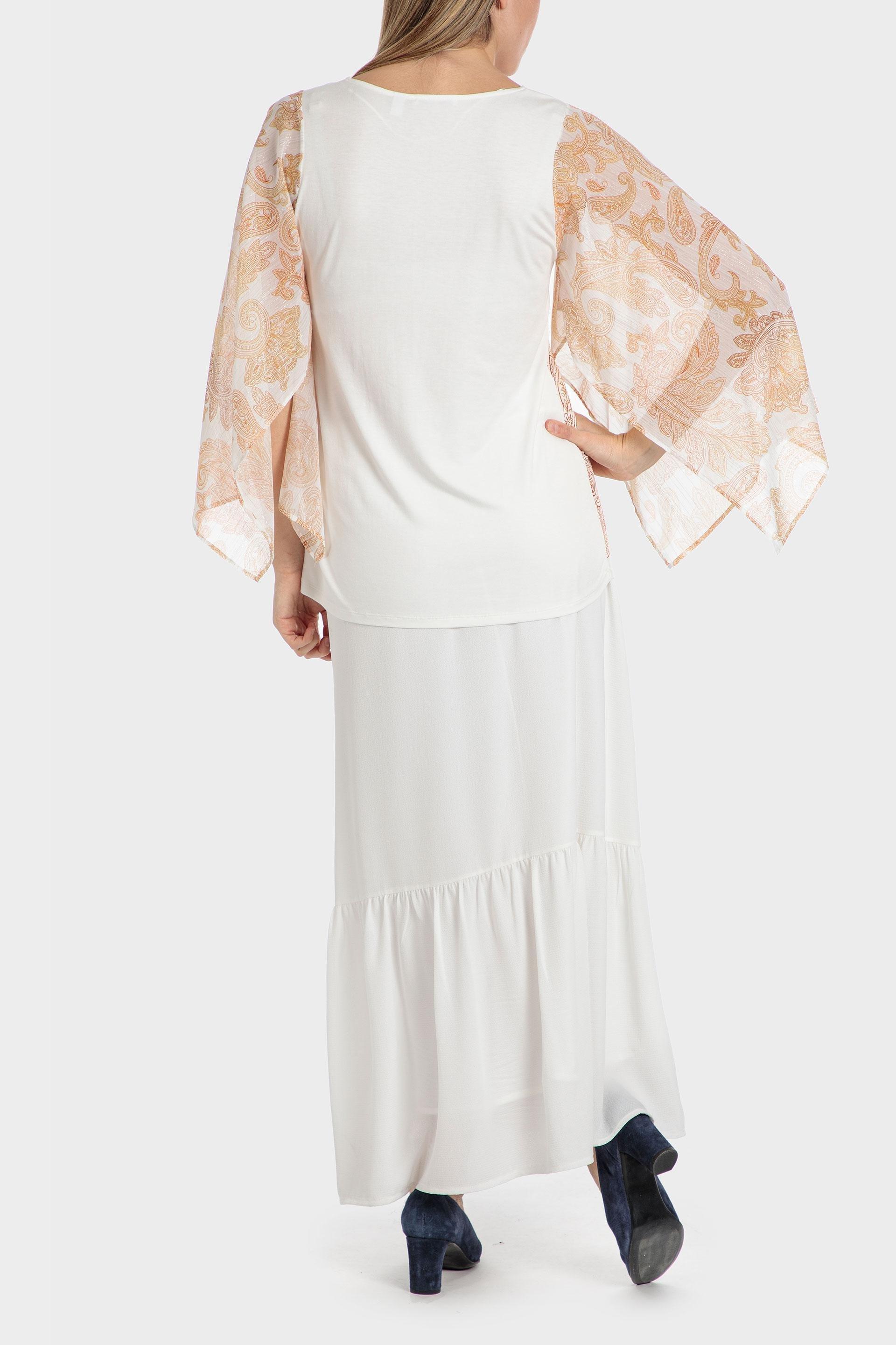 White Printed Blouse, , large image number 4