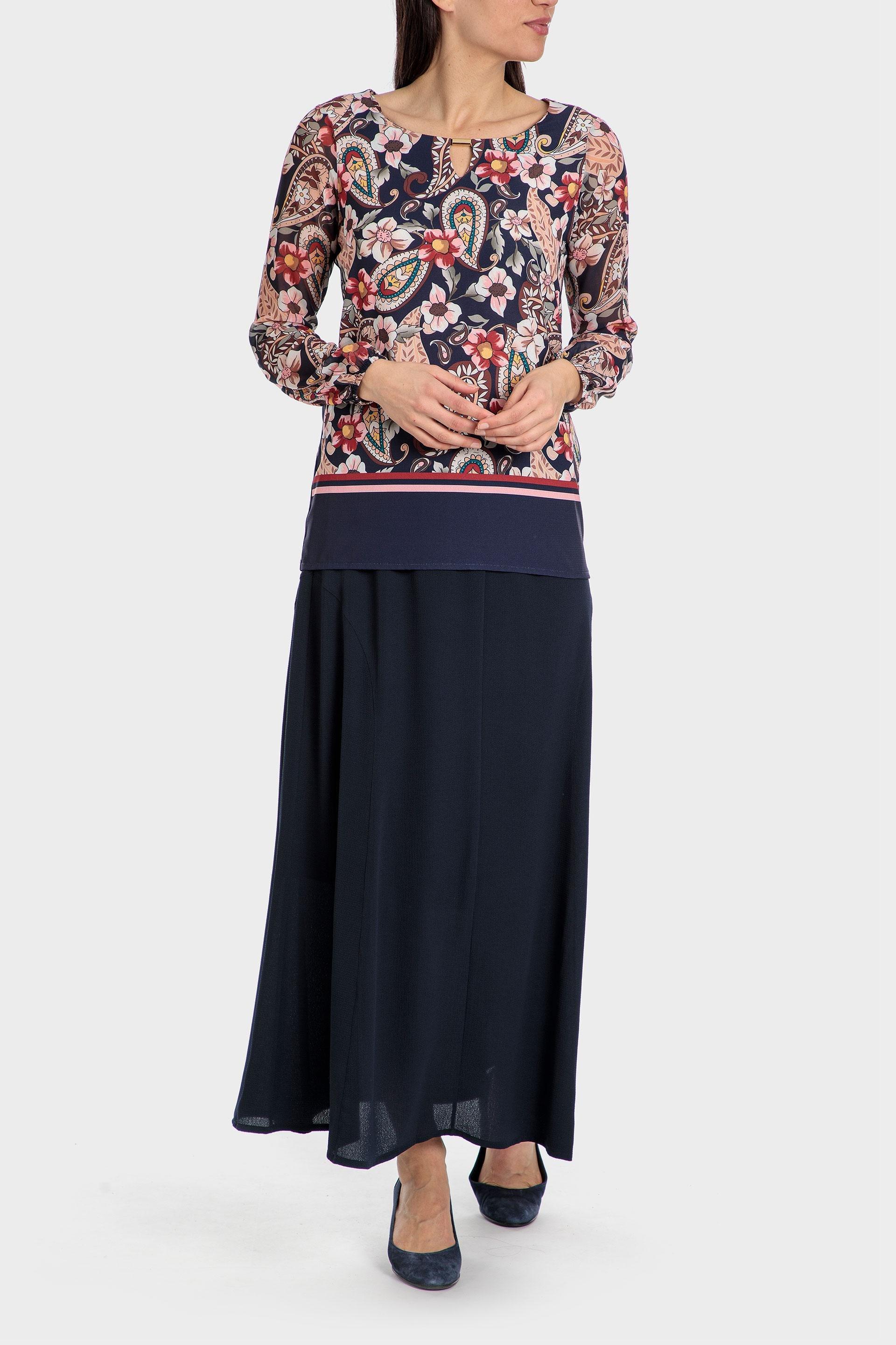 Black Cashmere Printed Blouse, , large image number 0
