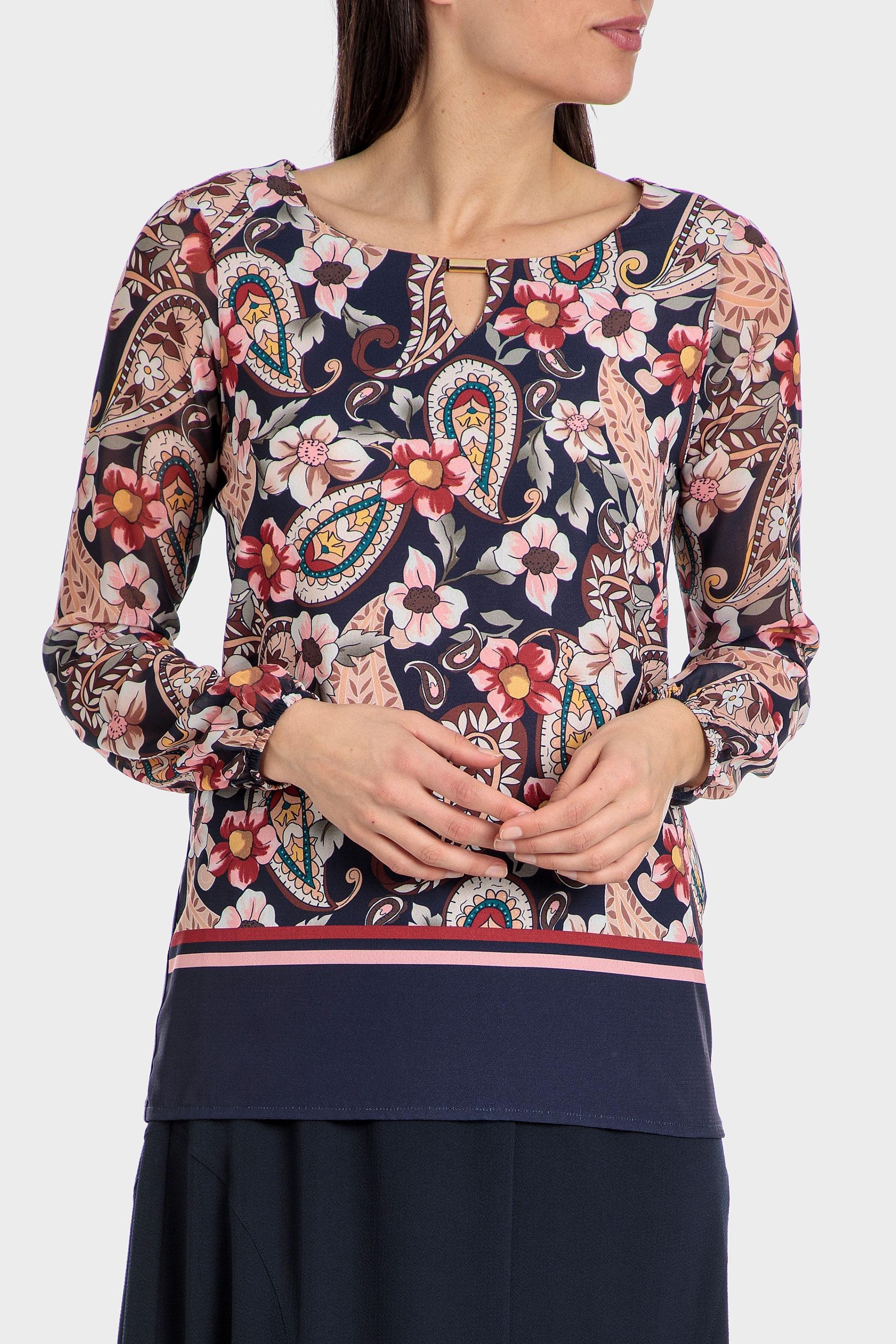 Black Cashmere Printed Blouse, , large image number 2