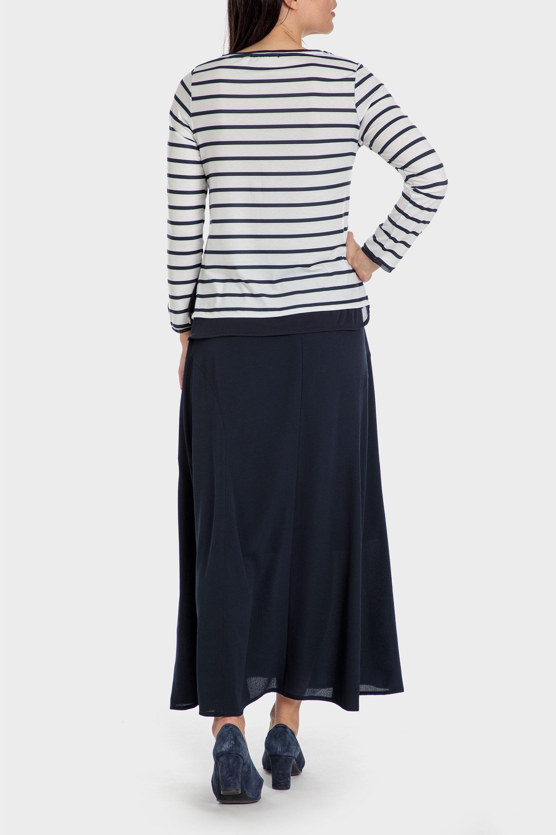 White Floral Striped Long Sleeve Top, , large image number 3