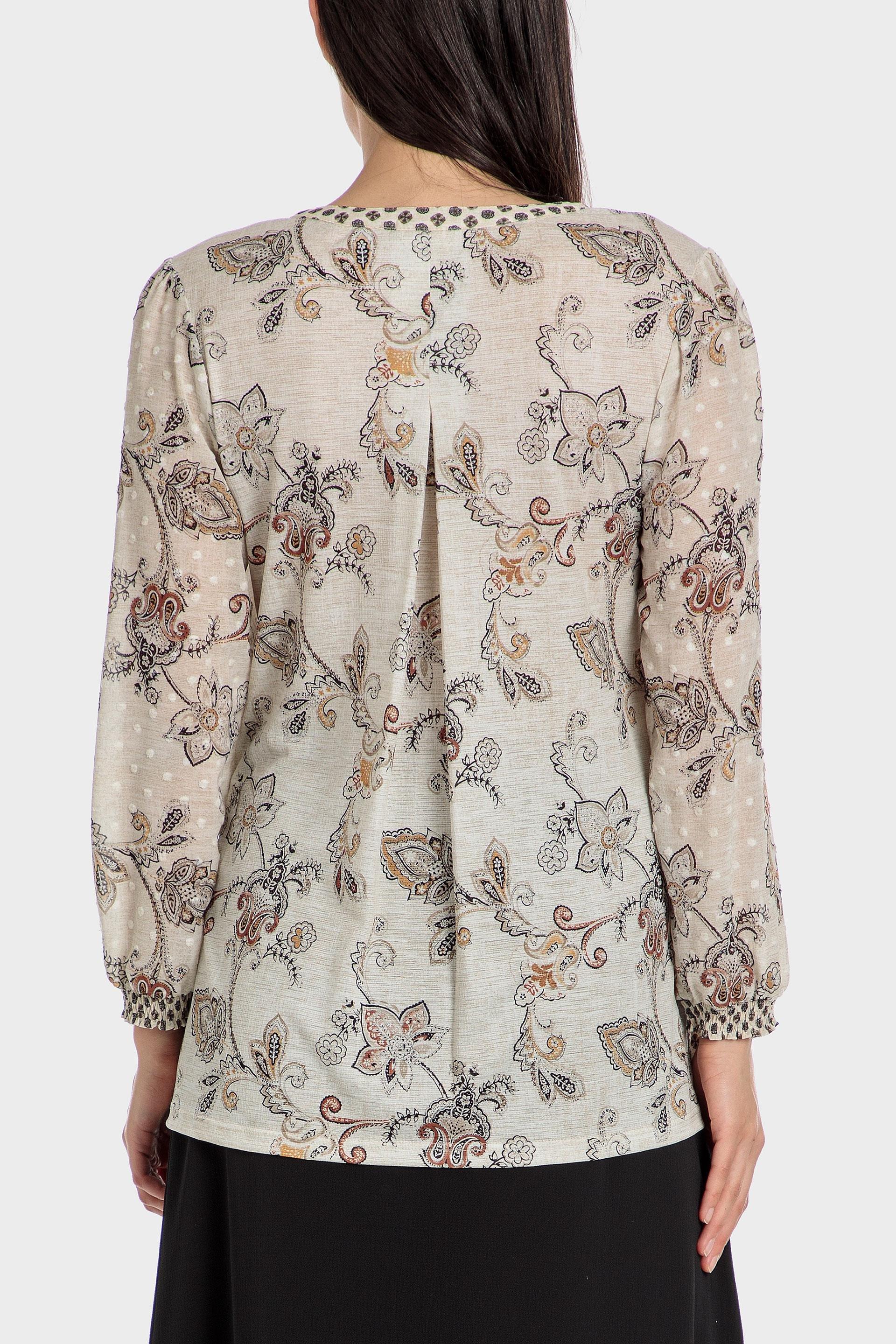 Beige Cashmere Print Blouse, , large image number 0