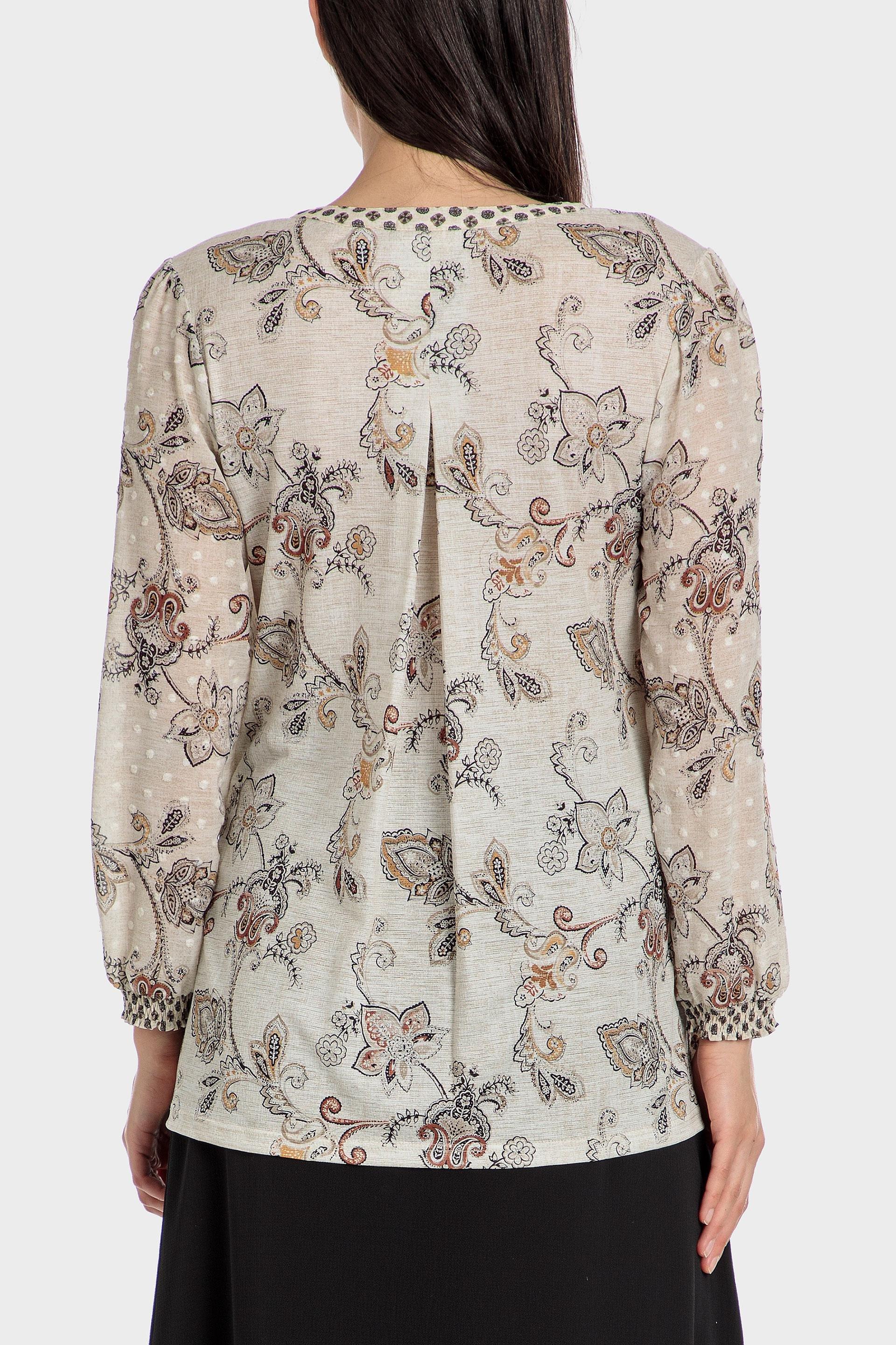 Punt Roma - Beige Cashmere Print Blouse