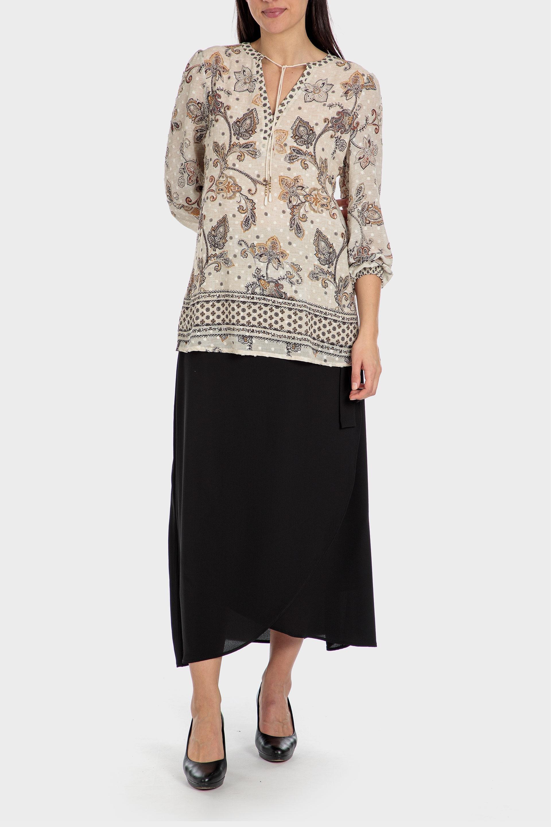 Beige Cashmere Print Blouse, , large image number 1