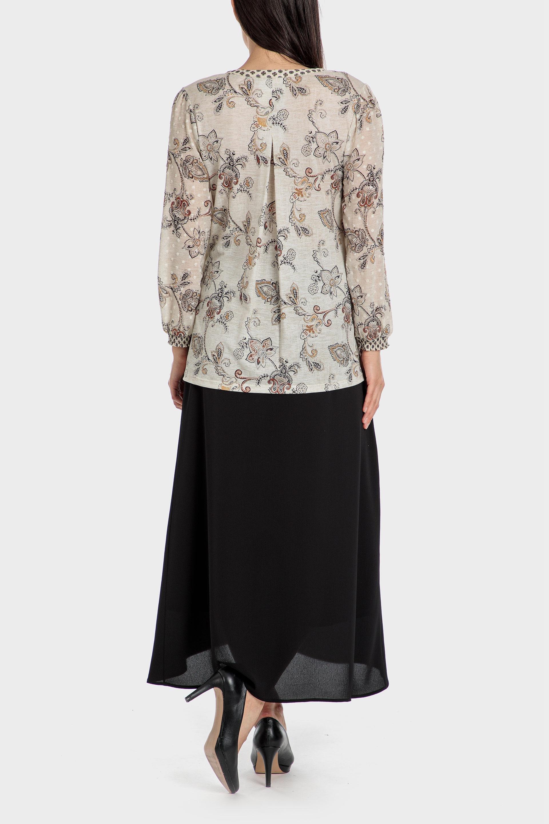 Beige Cashmere Print Blouse, , large image number 2