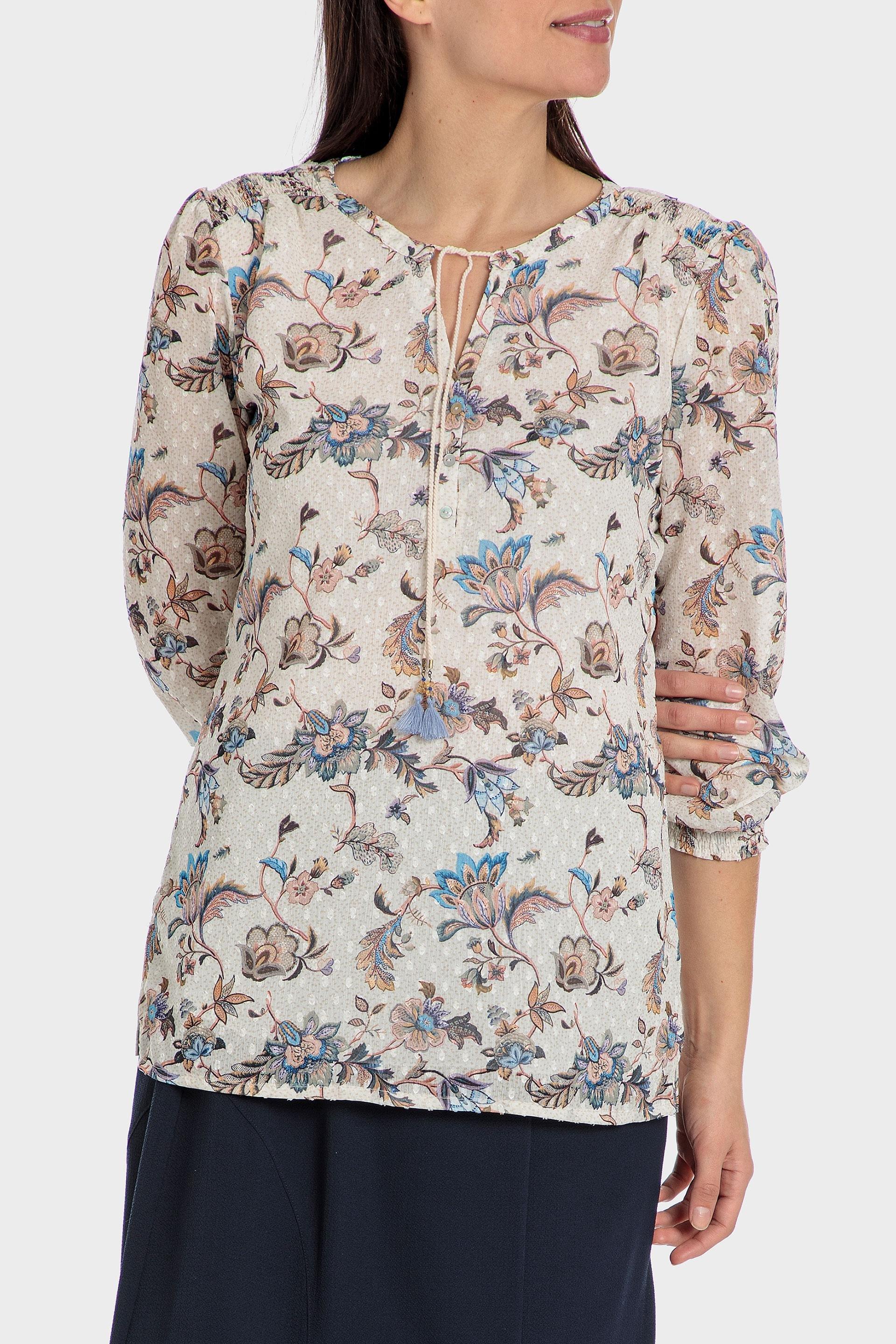 Punt Roma - Multicolor Printed Plumetti Blouse