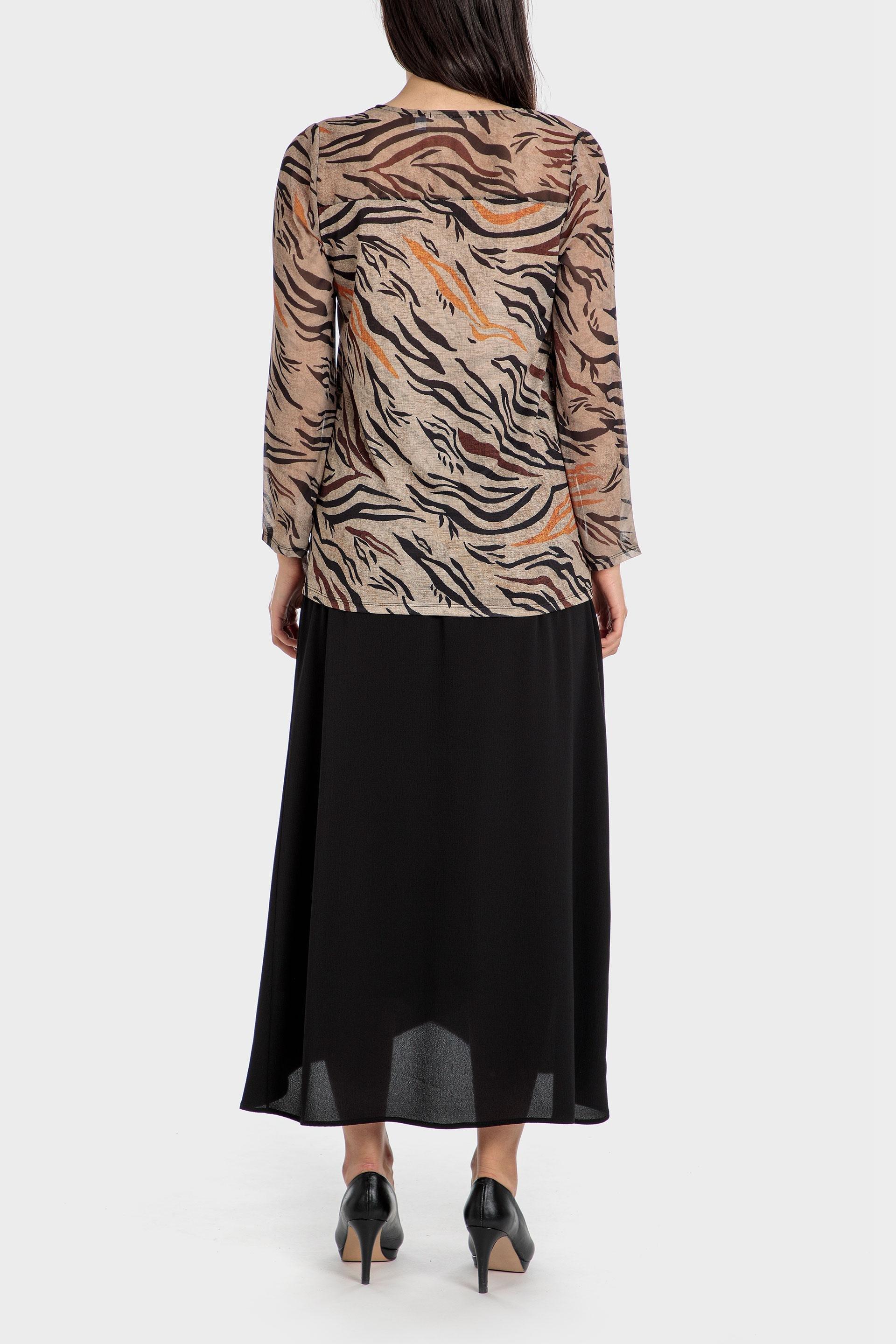 Brown Animal Printed Long Sleeve Top, , large image number 3