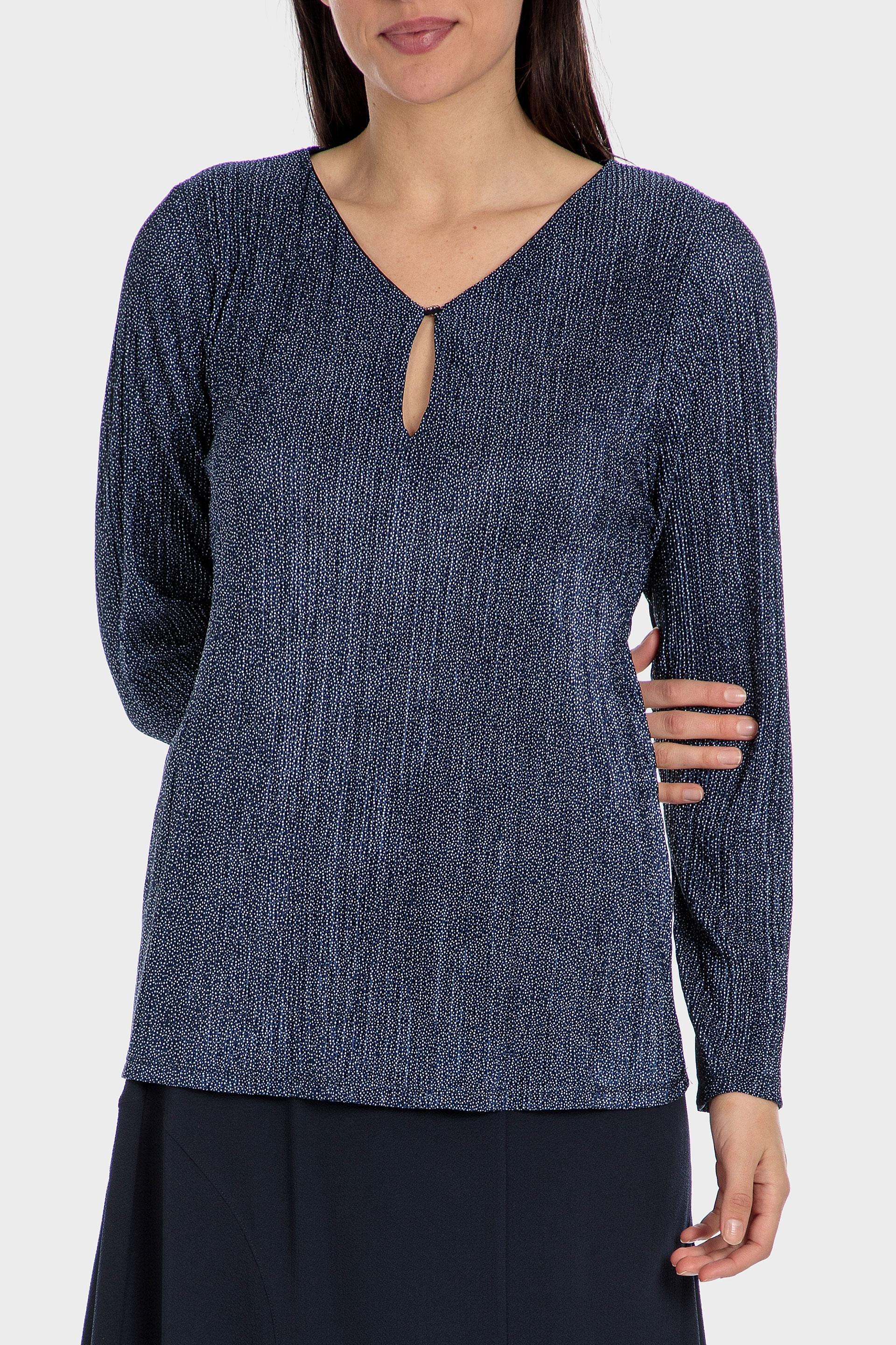 Dark Blue Full Sleeve Blouse , , large image number 0