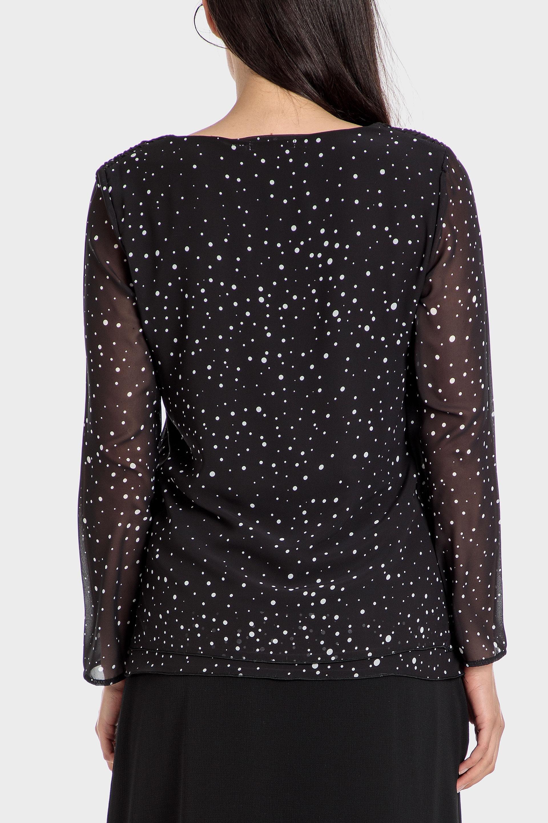 Punt Roma - Black Polka Dot Print Blouse