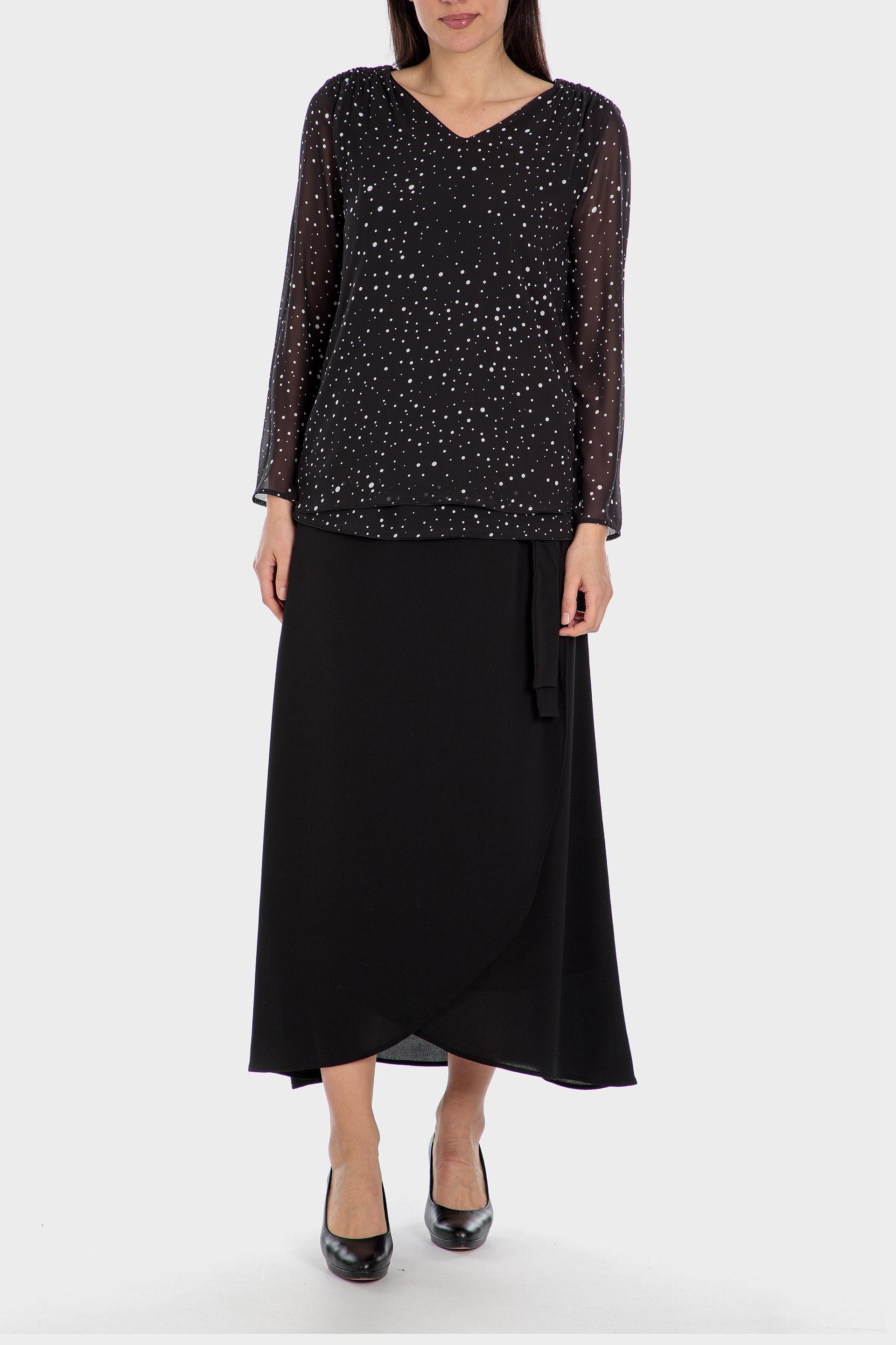Black Polka Dot Print Blouse, , large image number 2