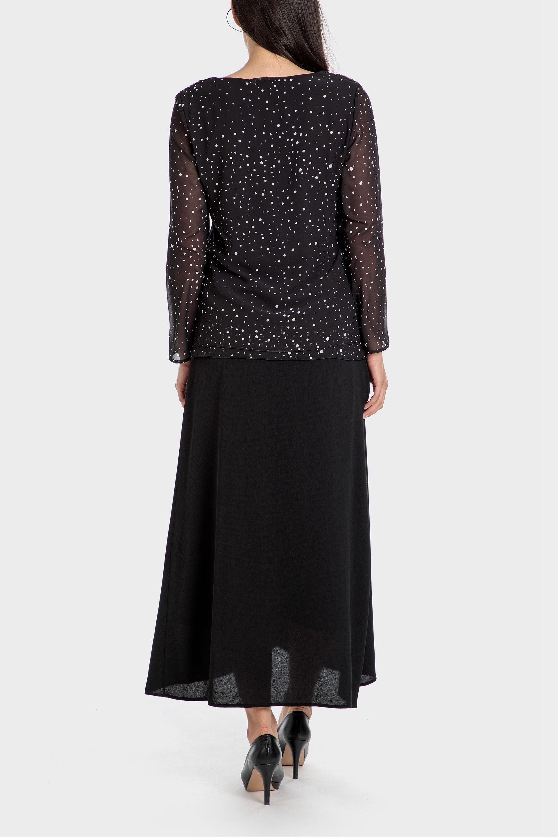 Black Polka Dot Print Blouse, , large image number 3