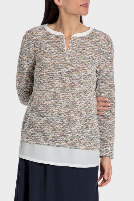 Punt Roma - Ecru Braided Knit T-Shirt
