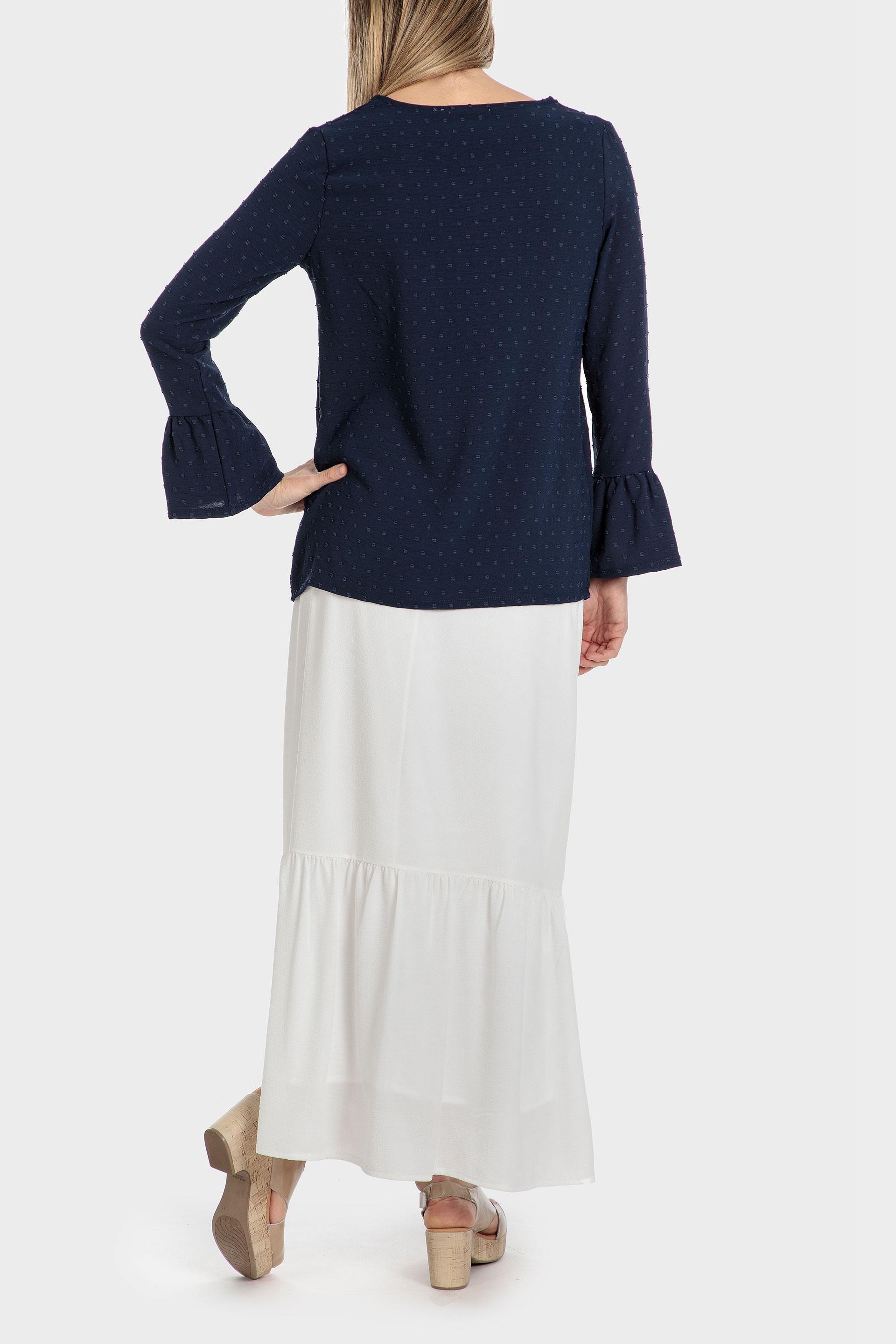 Punt Roma - Navy Plumetti Blouse